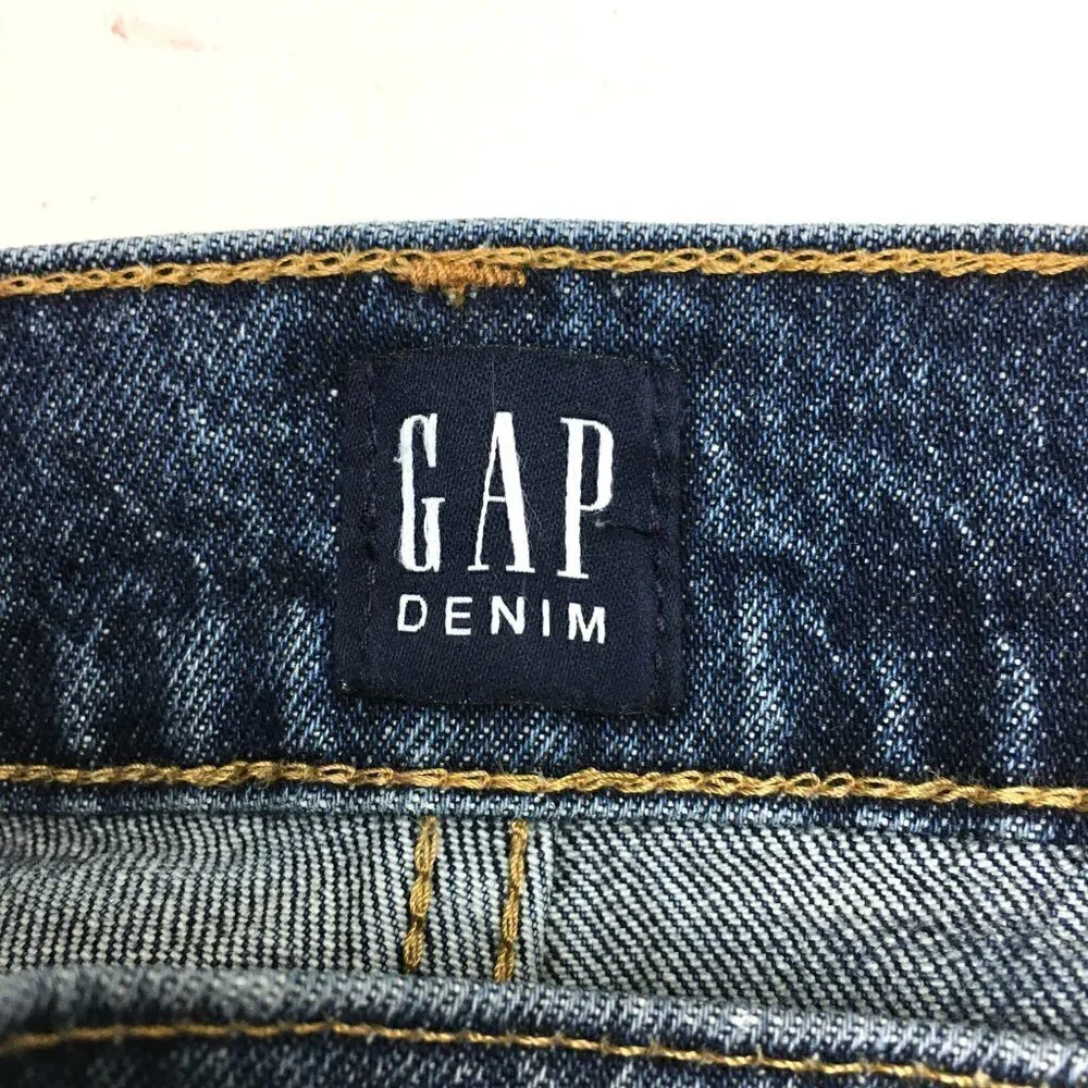 Gap Women's Jeans Cheeky Straight Crop Distressed Button Fly 8 petite inseam 23